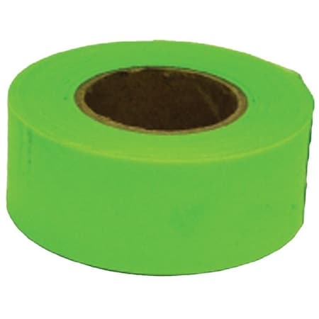 Flagging Tape, 150 Ft L, 1316 In W, Fluorescent Lime, PVC